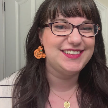 Magic Mouse Pumpkin Earrings