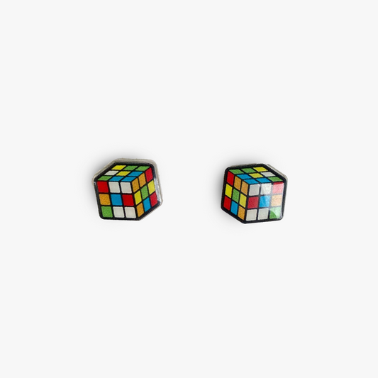 rubix cube earrings