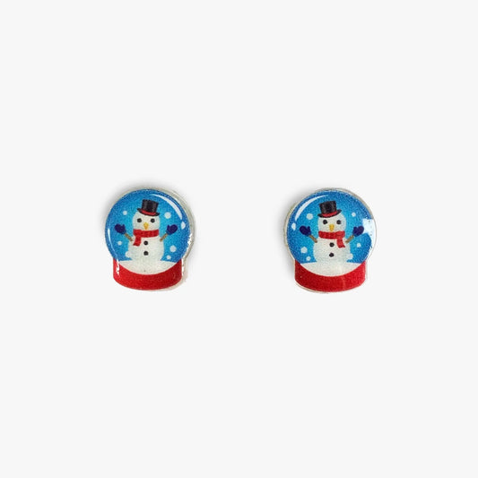 snowman snow globe earrings