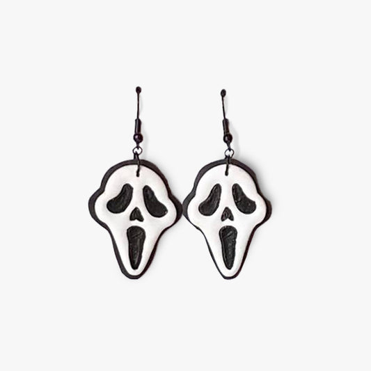 Ghostface Halloween earrings